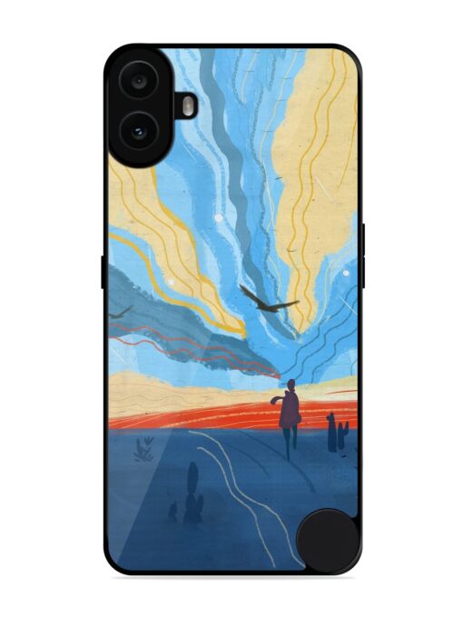 Minimal Abstract Landscape Glossy Metal Phone Cover for Nothing CMF Phone 1