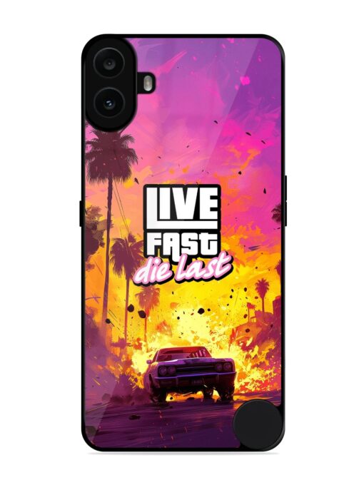 Live Fast Glossy Metal Phone Cover for Nothing CMF Phone 1