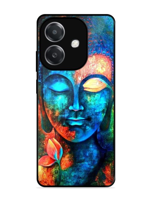 Buddha Painting Glossy Metal Phone Cover for Oppo A3X (5G)