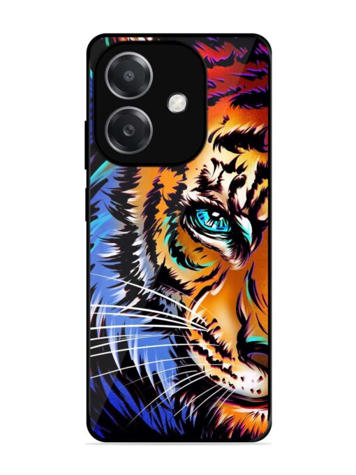 Colorful Lion Art Glossy Metal Phone Cover for Oppo A3X (5G)