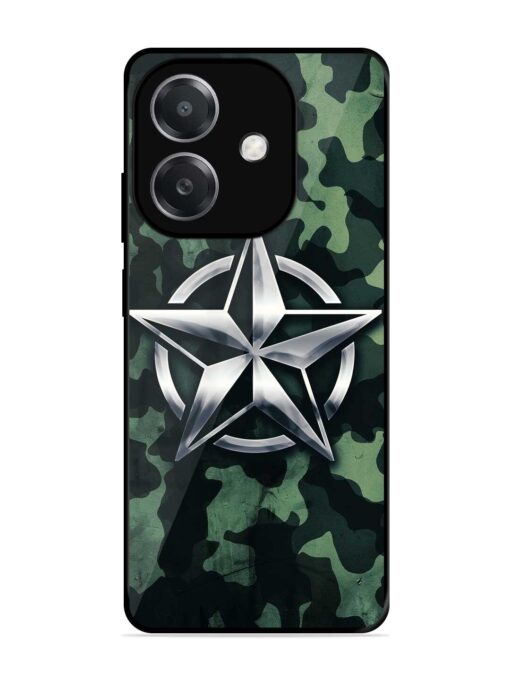 Indian Army Star Design Glossy Metal Phone Cover for Oppo A3X (5G)