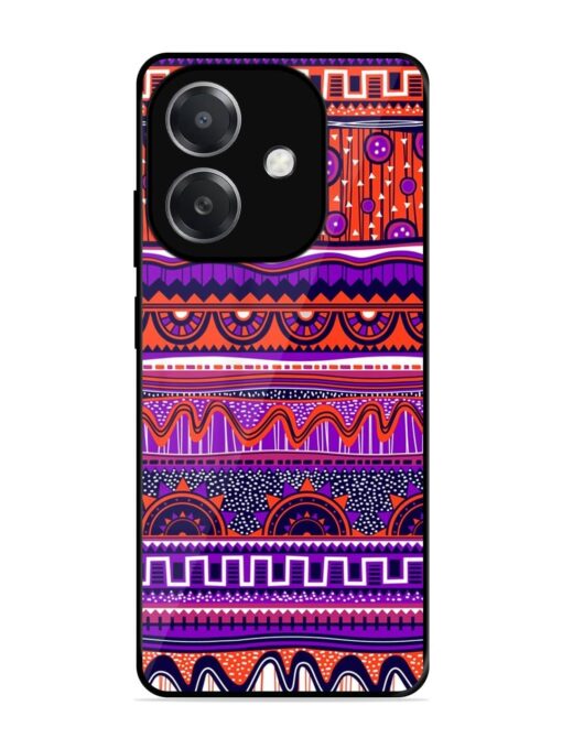 Ethnic Seamless Pattern Glossy Metal TPU Phone Cover for Oppo A3X (5G)