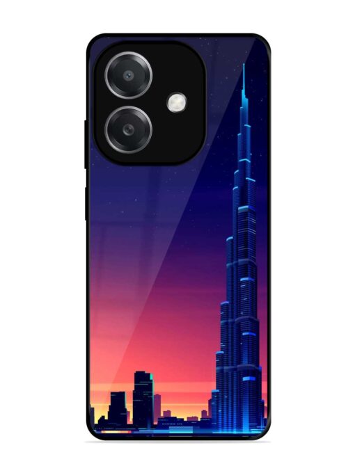 Burj Khalifa Abstract Glossy Metal Phone Cover for Oppo A3X (5G)