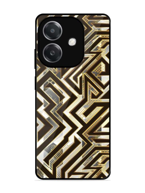 Technology Geometric Seamless Glossy Metal Phone Cover for Oppo A3X (5G)