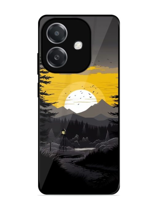 Sunset Vector Glossy Metal Phone Cover for Oppo A3X (5G)