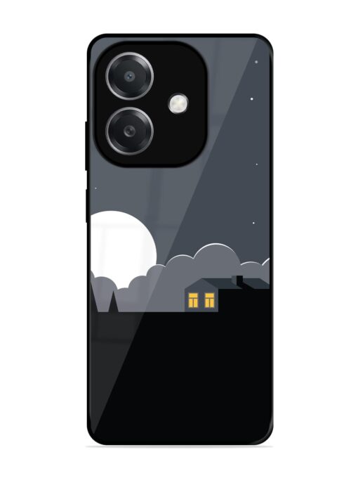 Full Moon Vector Art Glossy Metal Phone Cover for Oppo A3X (5G)