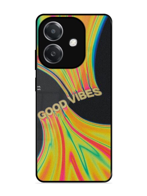 Good Vibes Glossy Metal Phone Cover for Oppo A3X (5G)