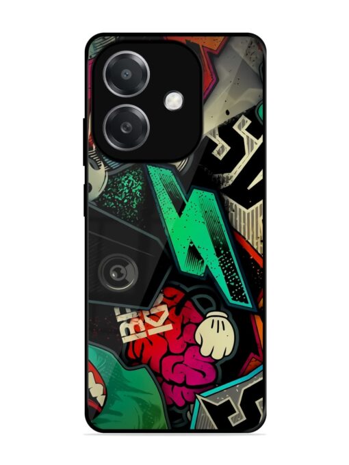 Graffiti Art Glossy Metal Phone Cover for Oppo A3X (5G)