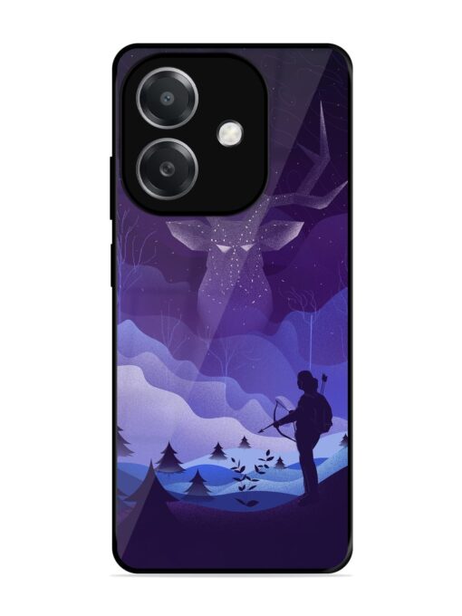 Deer Forest River Glossy Metal Phone Cover for Oppo A3X (5G)