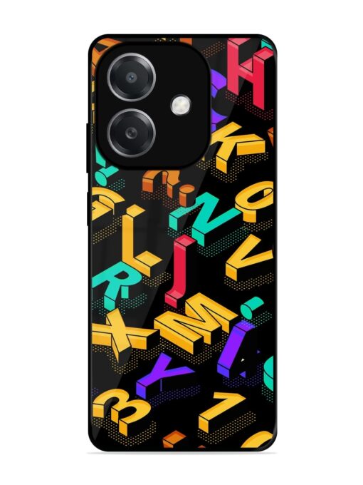 Seamless Pattern With Letters Glossy Metal Phone Cover for Oppo A3X (5G)