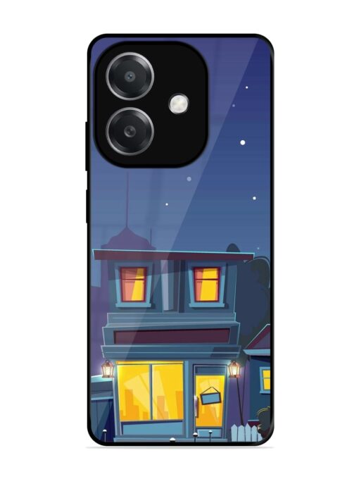 Vector Night House Glossy Metal Phone Cover for Oppo A3X (5G)