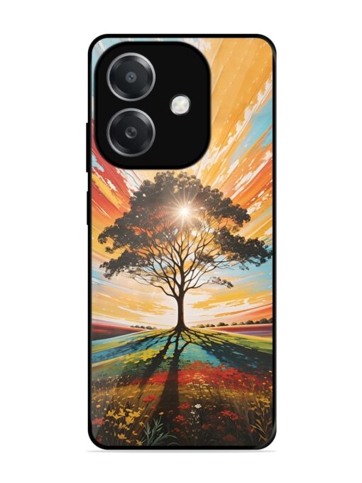 Abstract Tree Colorful Art Glossy Metal Phone Cover for Oppo A3X (5G)