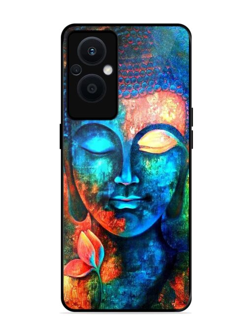 Buddha Painting Glossy Metal Phone Cover for Oppo F21 Pro (5G)