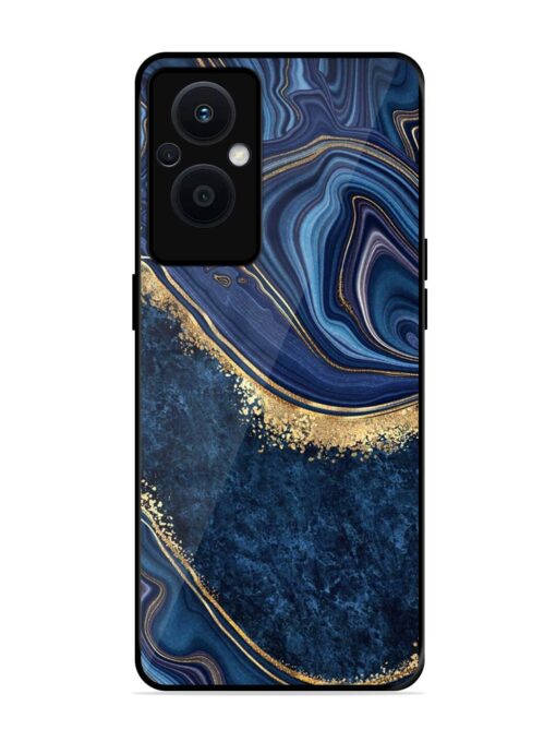 Abstract Background Blue Glossy Metal TPU Phone Cover for Oppo F21 Pro (5G)