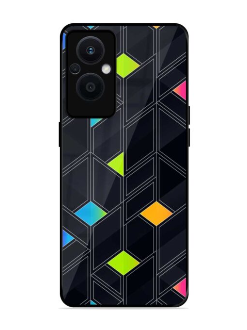 Abstract Mosaic Seamless Glossy Metal Phone Cover for Oppo F21 Pro (5G)