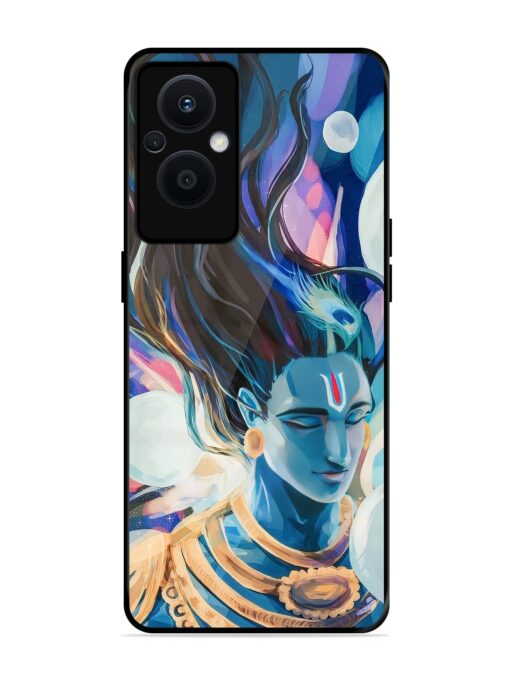 Bhagwan Sri Krishna Glossy Metal Phone Cover for Oppo F21 Pro (5G)