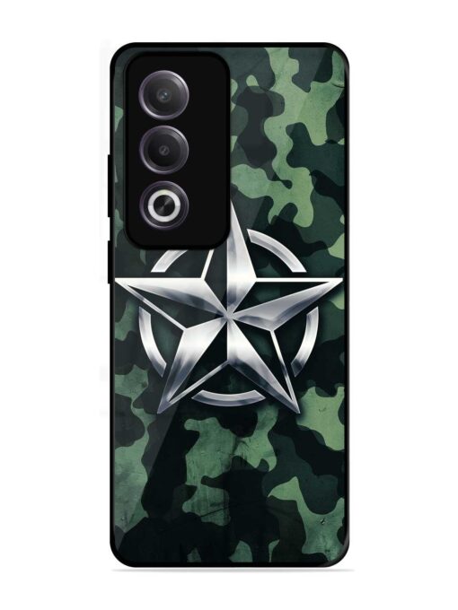 Indian Army Star Design Glossy Metal Phone Cover for Oppo K12X (5G)