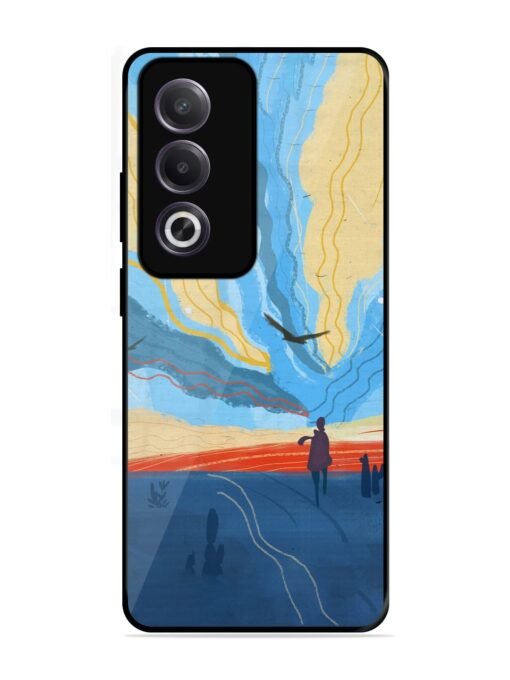 Minimal Abstract Landscape Glossy Metal Phone Cover for Oppo K12X (5G)