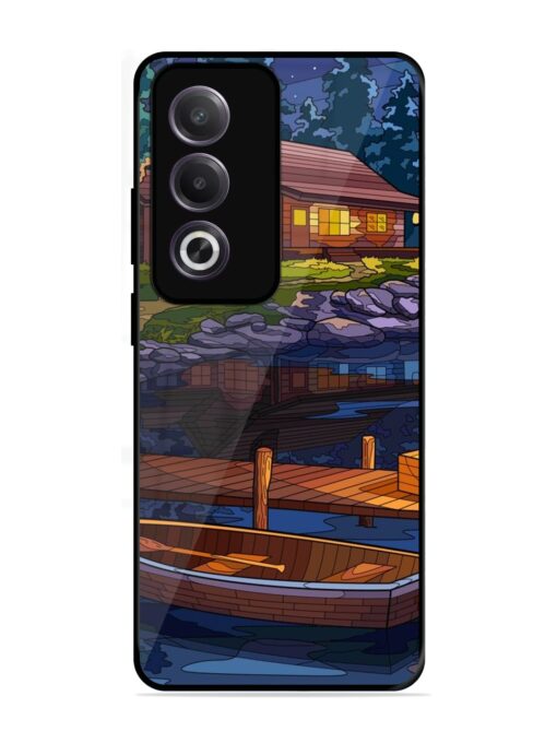 Village Night Scene Glossy Metal Phone Cover for Oppo K12X (5G)