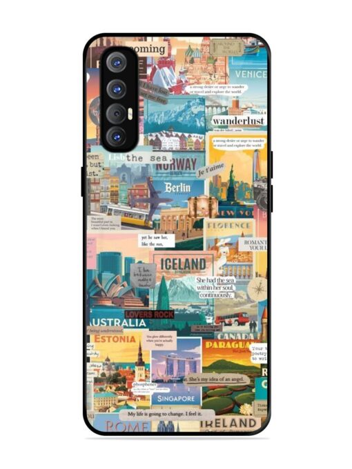 Travel Inspiration Collage Glossy Metal Phone Cover for Oppo Reno 3 Pro