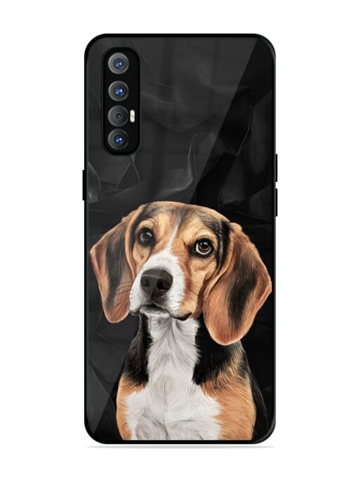 Beagle Portrait Glossy Metal Phone Cover for Oppo Reno 3 Pro