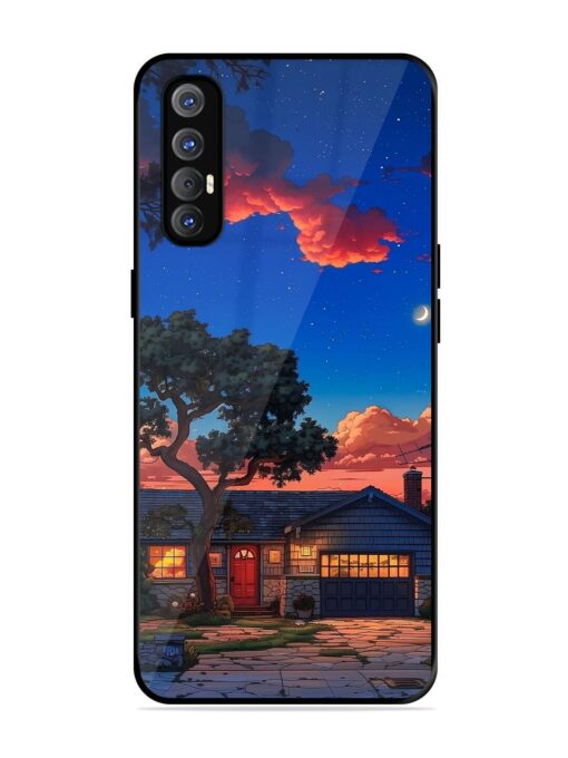 Serene Suburban Twilight Glossy Metal Phone Cover for Oppo Reno 3 Pro