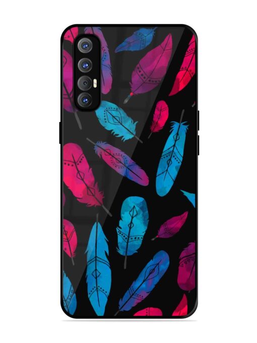 Feather Art Glossy Metal Phone Cover for Oppo Reno 3 Pro