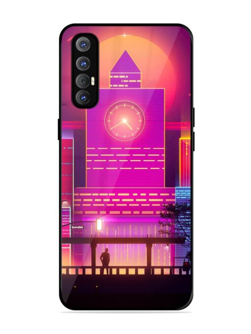 Clock Tower Glossy Metal TPU Phone Cover for Oppo Reno 3 Pro