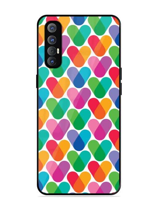 Overlapping Colors Colorful Glossy Metal TPU Phone Cover for Oppo Reno 3 Pro