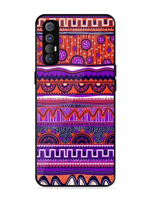 Ethnic Seamless Pattern Glossy Metal TPU Phone Cover for Oppo Reno 3 Pro