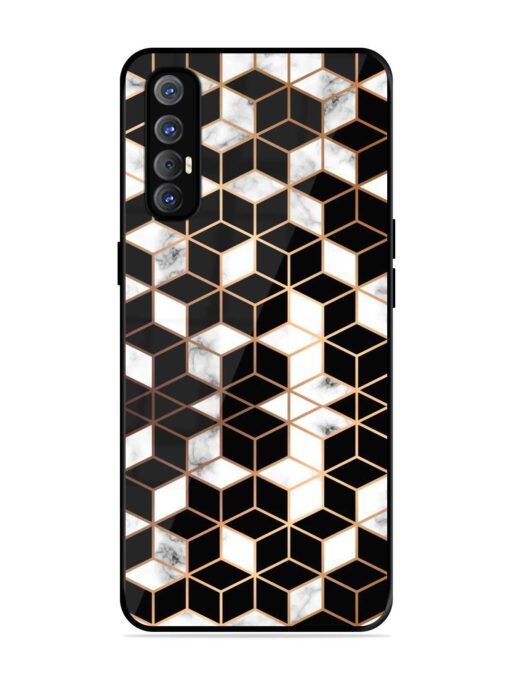 Vector Marble Texture Glossy Metal Phone Cover for Oppo Reno 3 Pro