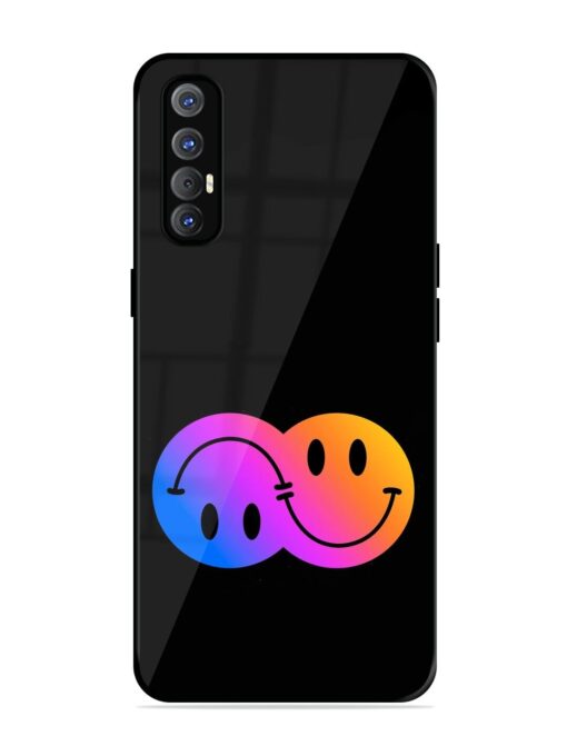 Gradient Smile Art Glossy Metal TPU Phone Cover for Oppo Reno 3 Pro