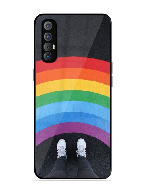 Legs Rainbow Glossy Metal TPU Phone Cover for Oppo Reno 3 Pro