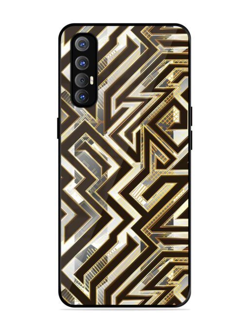 Technology Geometric Seamless Glossy Metal Phone Cover for Oppo Reno 3 Pro