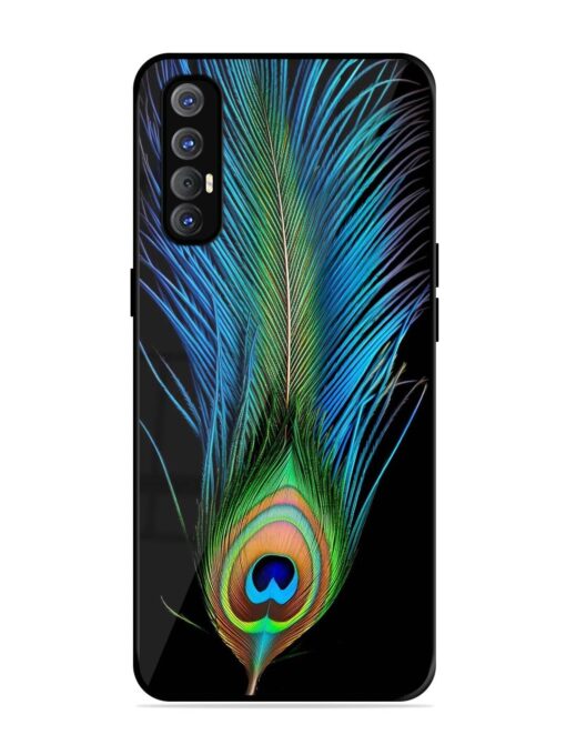 Peacock Feather Glossy Metal TPU Phone Cover for Oppo Reno 3 Pro