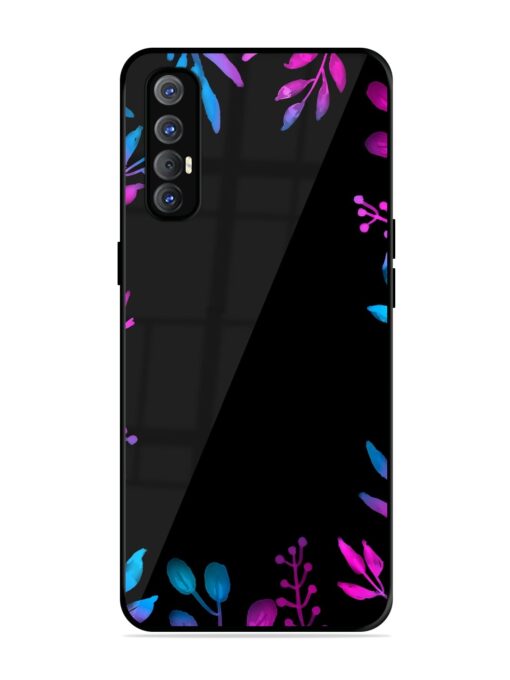 Flower Pattern Watercolor Glossy Metal Phone Cover for Oppo Reno 3 Pro