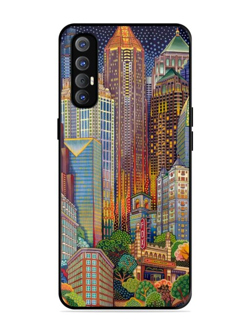 Cityscapes Art Glossy Metal Phone Cover for Oppo Reno 3 Pro