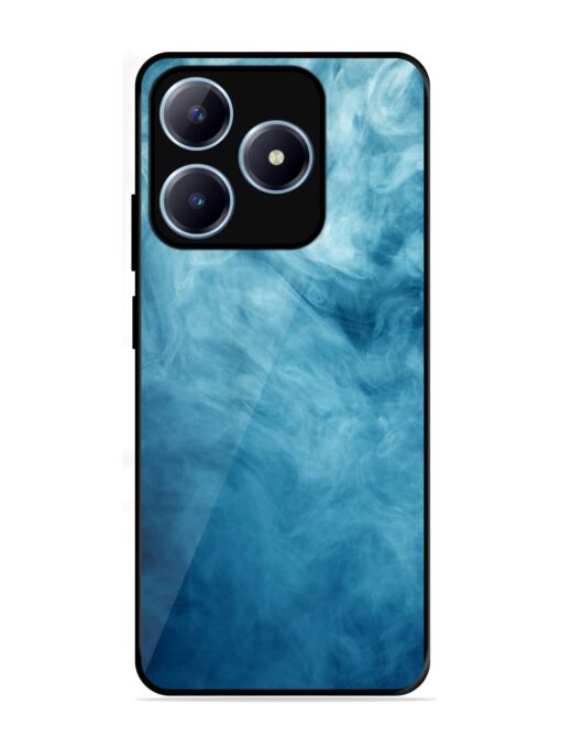 Blue Smoke Art Glossy Metal Phone Cover for Realme C63 (4G)