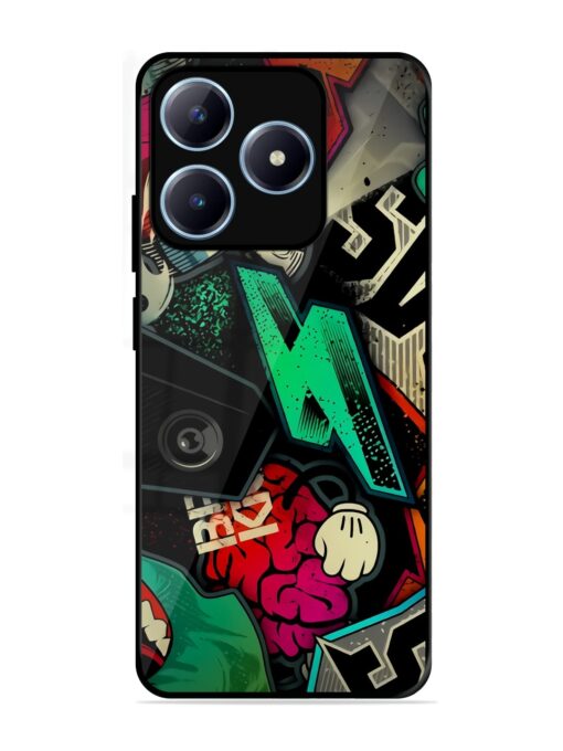 Graffiti Art Glossy Metal Phone Cover for Realme C63 (4G)