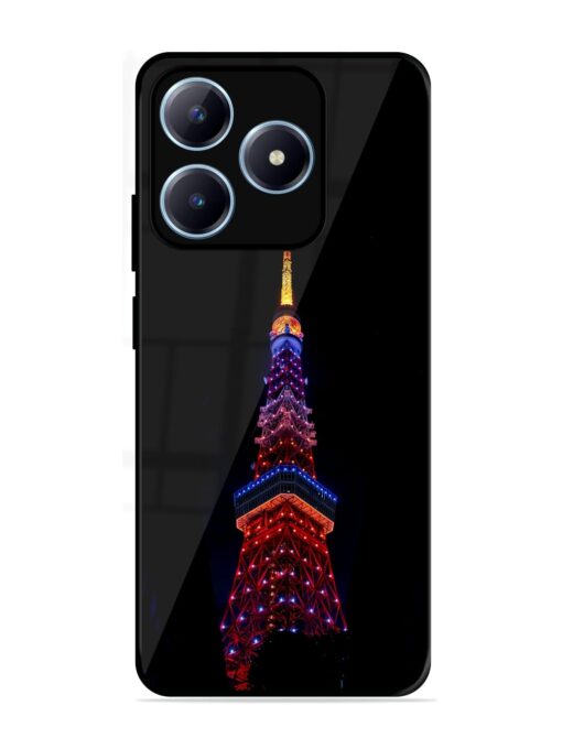 Eiffel Tower Night View Glossy Metal Phone Cover for Realme C63 (4G)