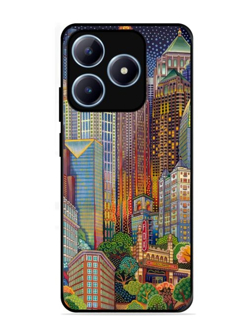 Cityscapes Art Glossy Metal Phone Cover for Realme C63 (4G)