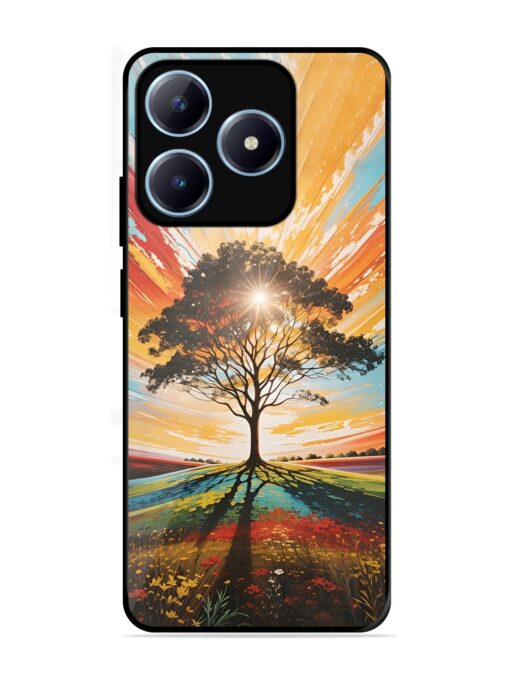 Abstract Tree Colorful Art Glossy Metal Phone Cover for Realme C63 (4G)