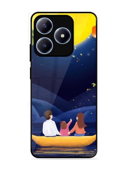 Happy Family And Beautiful View Glossy Metal Phone Cover for Realme Narzo N63