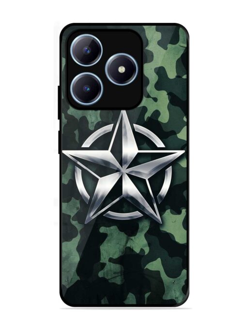 Indian Army Star Design Glossy Metal Phone Cover for Realme Narzo N63