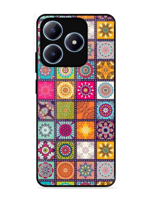 Seamless Pattern Vintage Glossy Metal Phone Cover for Realme Narzo N63