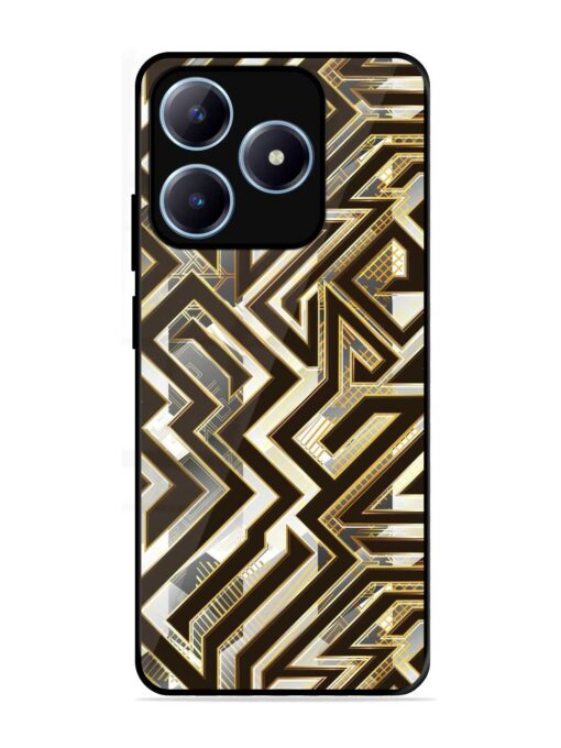 Technology Geometric Seamless Glossy Metal Phone Cover for Realme Narzo N63