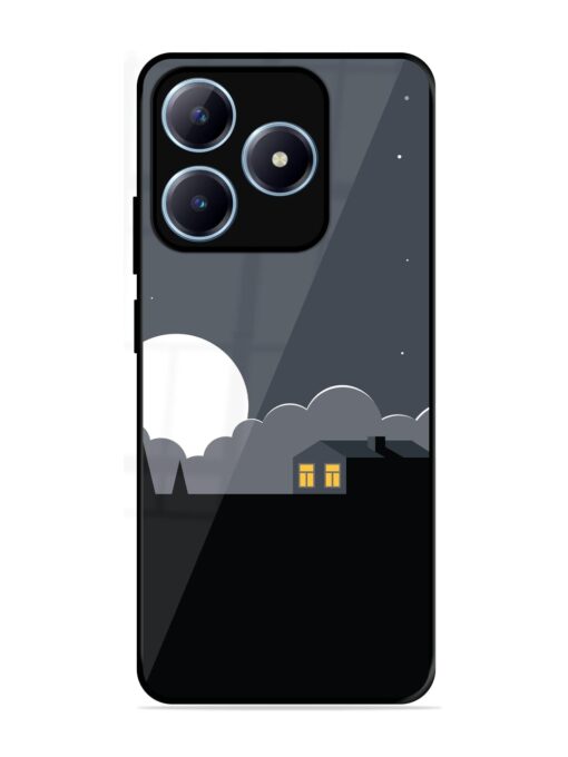 Full Moon Vector Art Glossy Metal Phone Cover for Realme Narzo N63