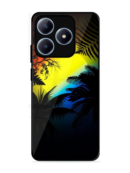 Colorful Sunset With Palm Trees Glossy Metal Phone Cover for Realme Narzo N63