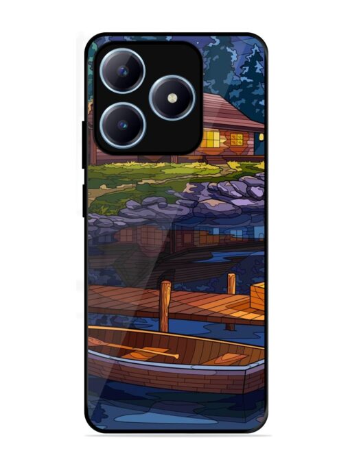 Village Night Scene Glossy Metal Phone Cover for Realme Narzo N63