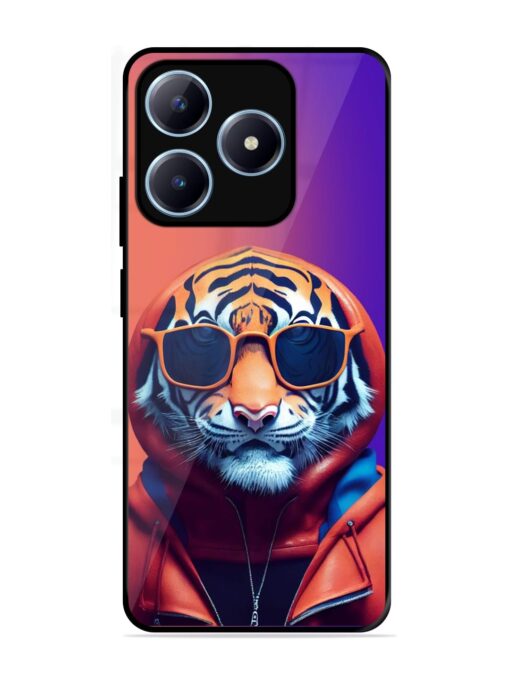 Tiger Animation Glossy Metal Phone Cover for Realme Narzo N63